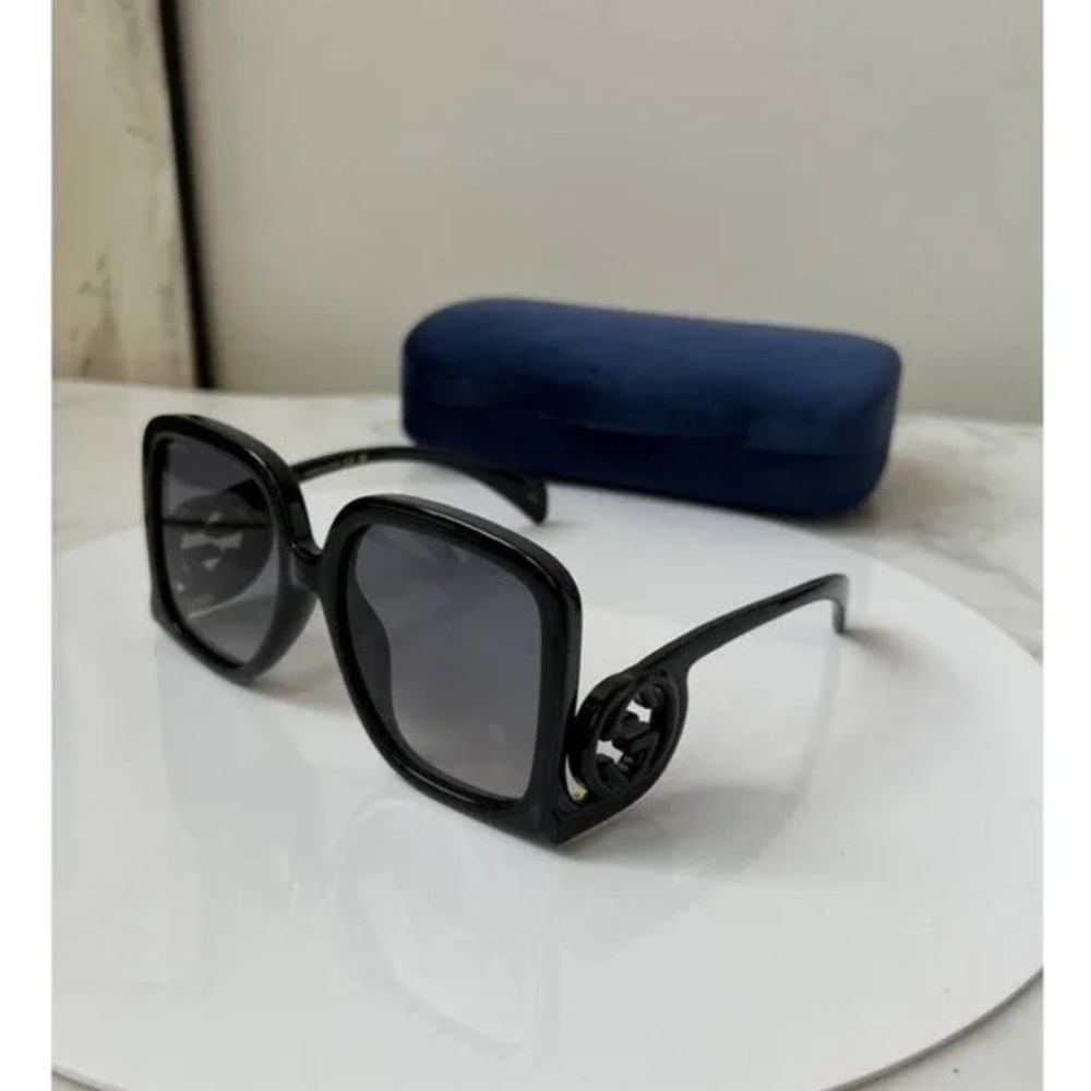 GUCCI OVERSIZED SQUARE SUNGLASSES IN BLACK NWT - Picture 5 of 15